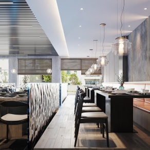 现代中餐厅3D模型下载